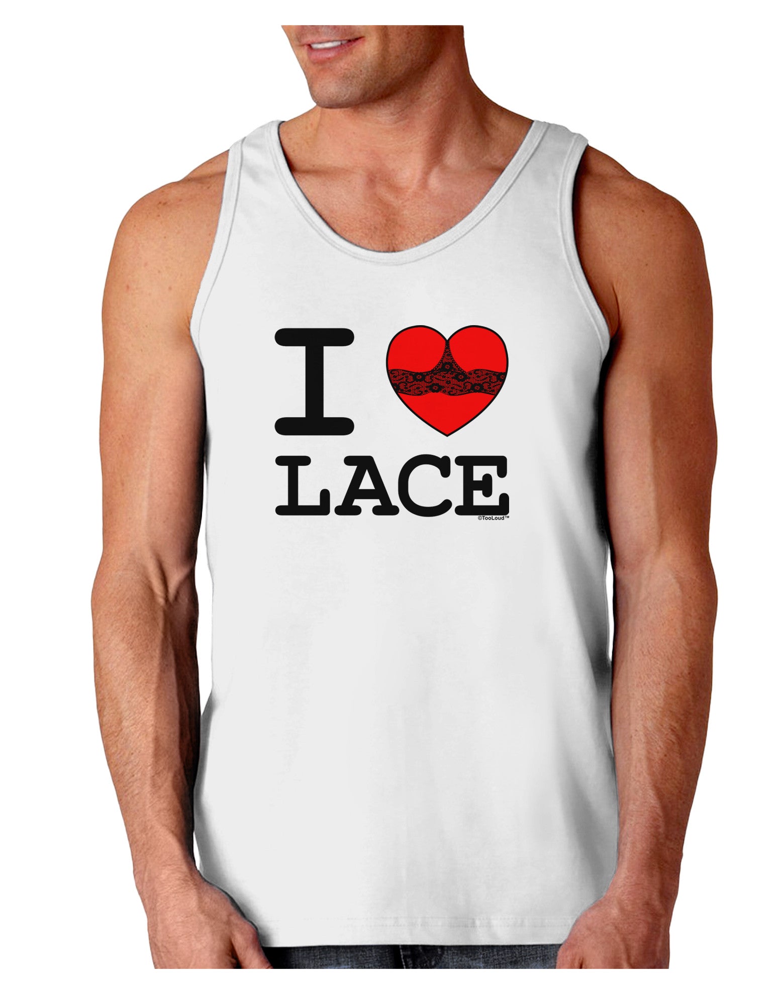 I Love Heart Lace Loose Tank Top-Loose Tank Top-TooLoud-White-Small-Davson Sales