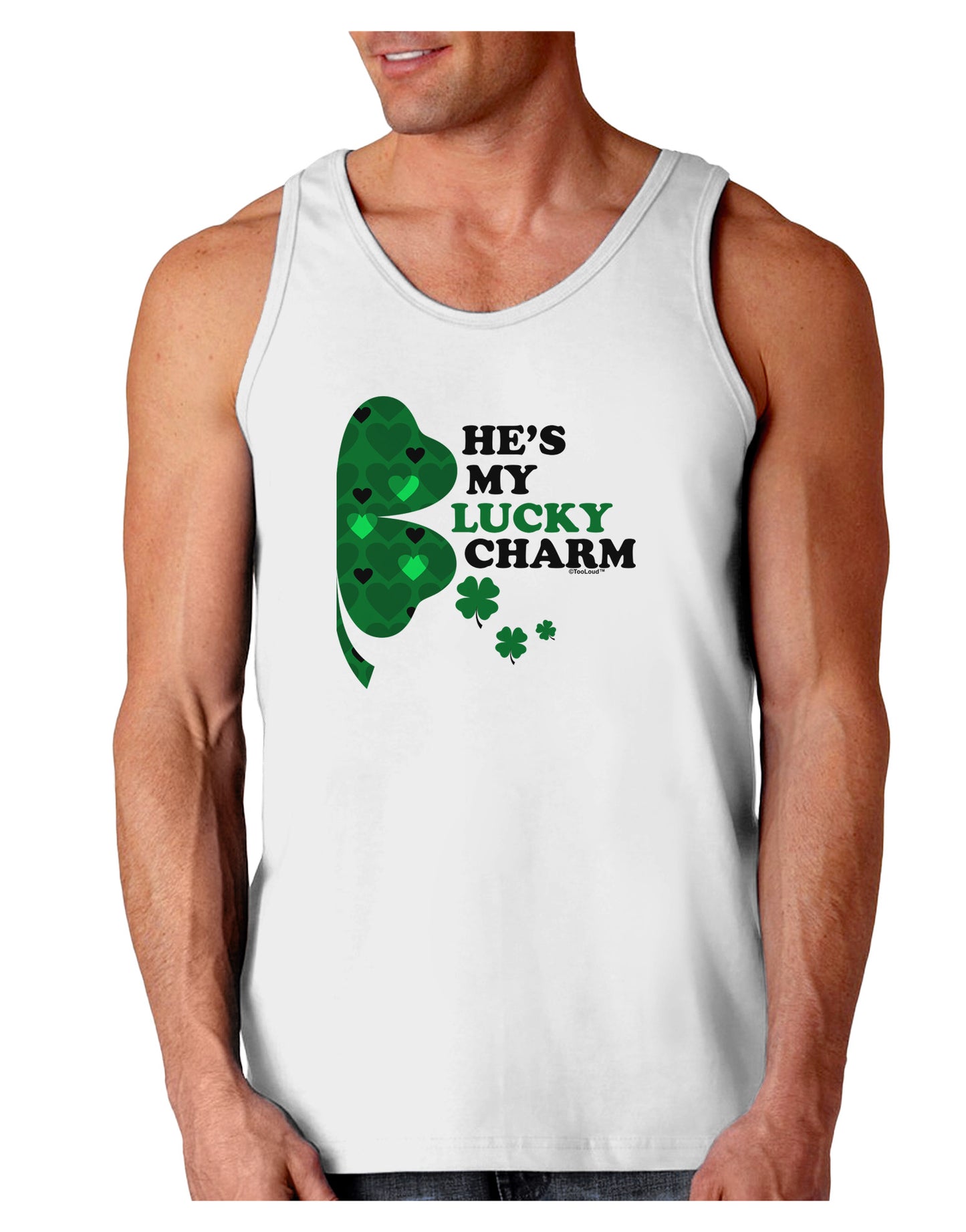 He's My Lucky Charm - Right Loose Tank Top-Loose Tank Top-TooLoud-White-Small-Davson Sales