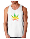 Marijuana Leaf Rastafarian Colors Loose Tank Top-Loose Tank Top-TooLoud-White-Small-Davson Sales