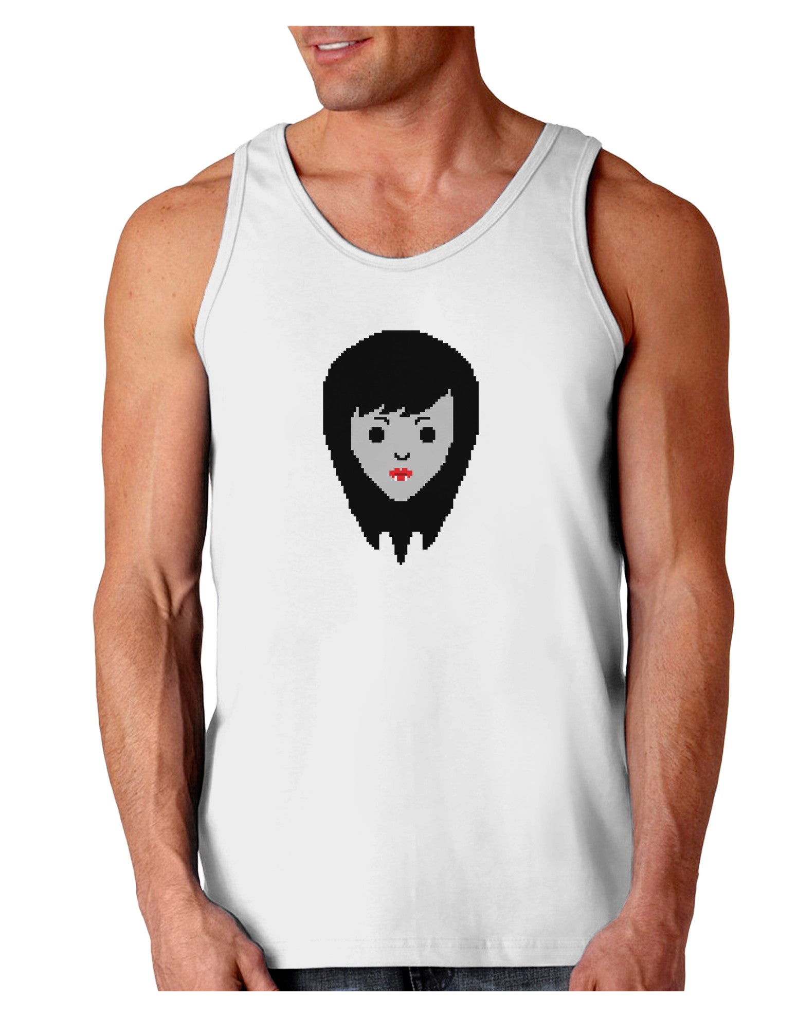 Cute Pixel Vampire Female Loose Tank Top-Loose Tank Top-TooLoud-White-Small-Davson Sales