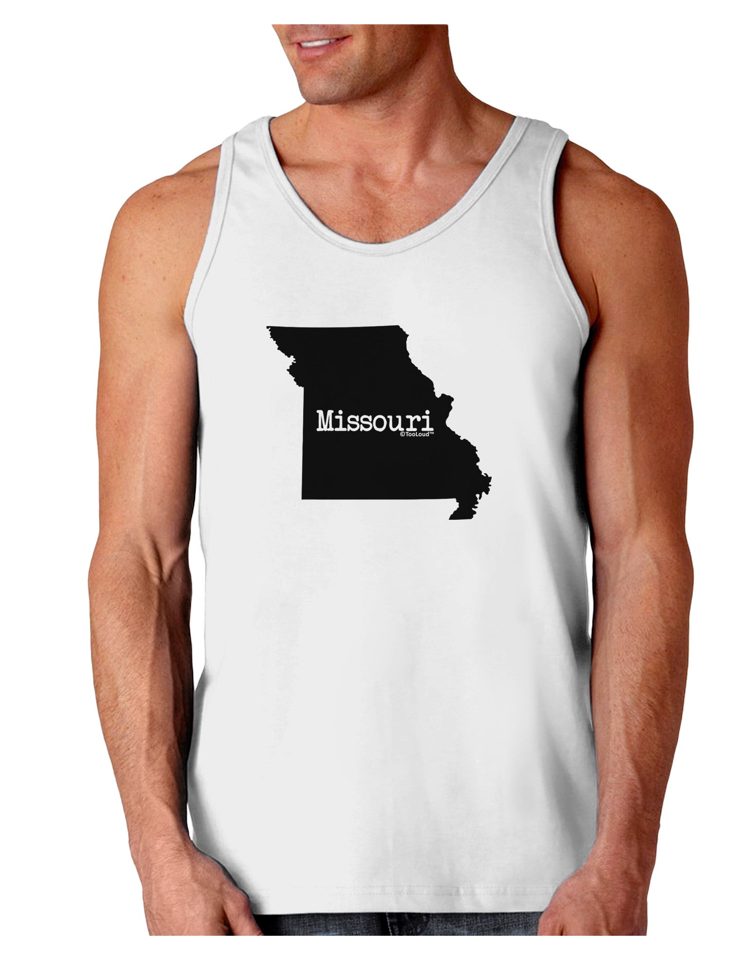 Missouri - United States Shape Loose Tank Top-Loose Tank Top-TooLoud-White-Small-Davson Sales