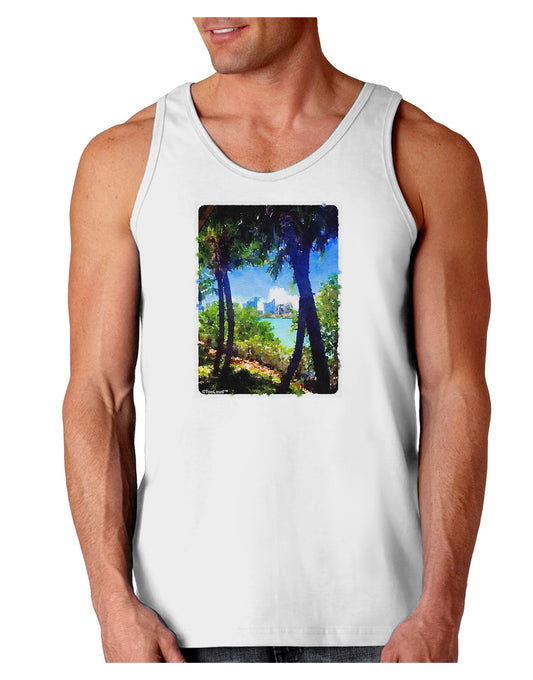 TooLoud Tropical Skyline Loose Tank Top-Loose Tank Top-TooLoud-White-Small-Davson Sales