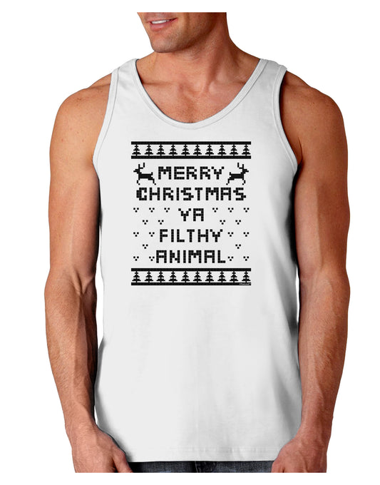 Merry Christmas Ya Filthy Animal Christmas Sweater Loose Tank Top-Loose Tank Top-TooLoud-White-Small-Davson Sales