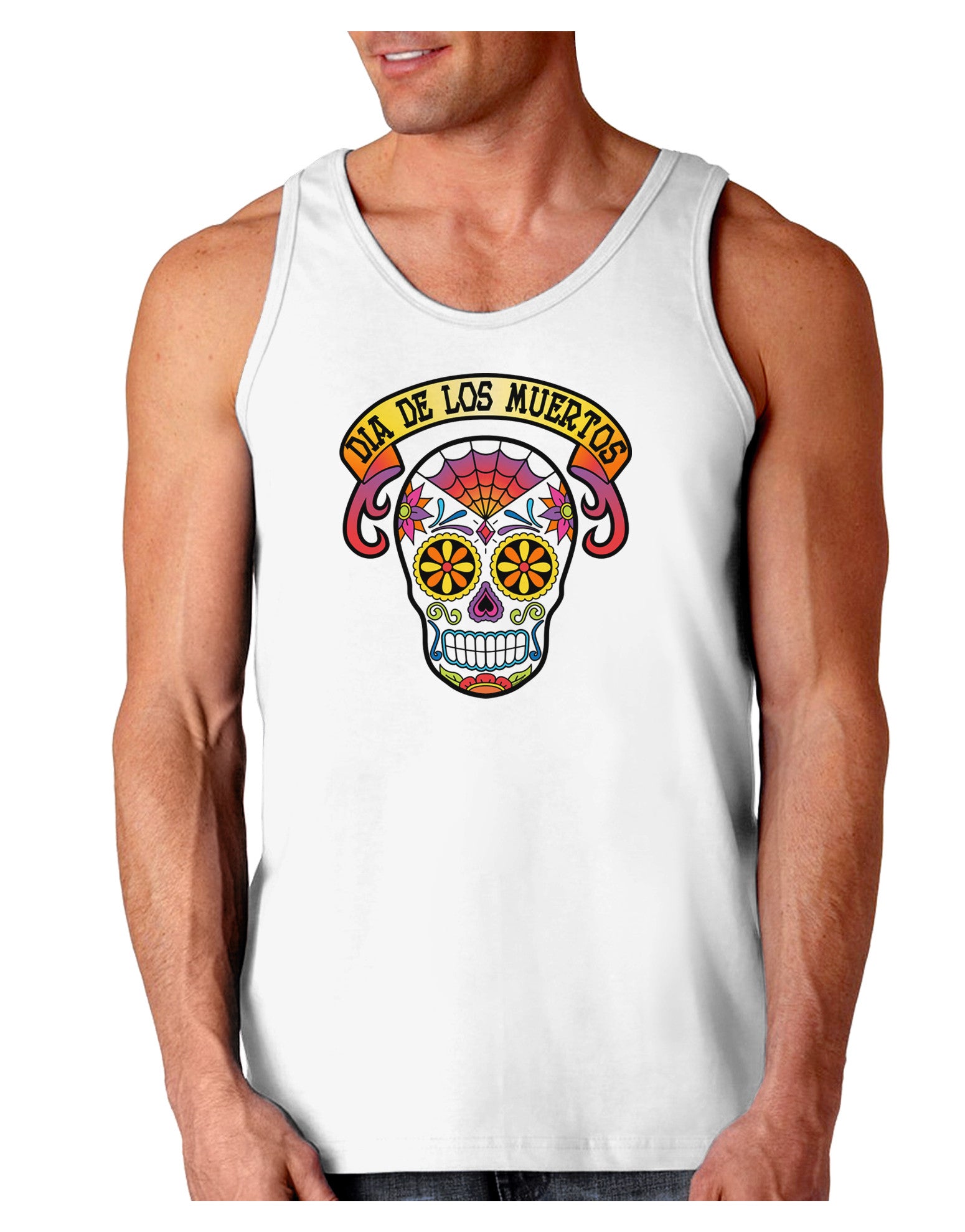 Dia de los Muertos Calavera Loose Tank Top-Loose Tank Top-TooLoud-White-Small-Davson Sales