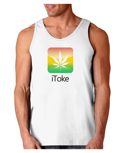 iToke Logo - Marijuana Leaf Loose Tank Top-Loose Tank Top-TooLoud-White-Small-Davson Sales