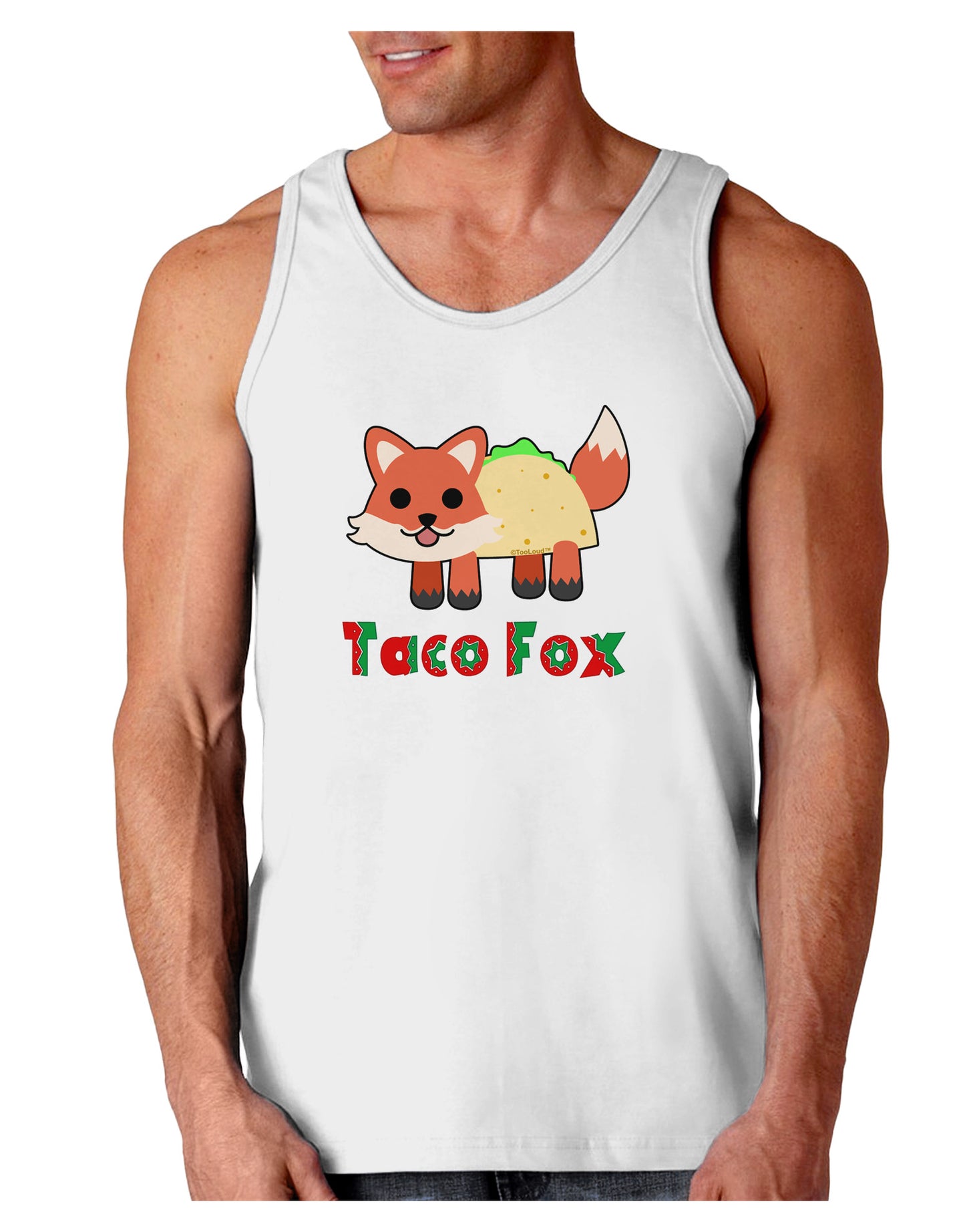 Cute Taco Fox Text Loose Tank Top-Loose Tank Top-TooLoud-White-Small-Davson Sales