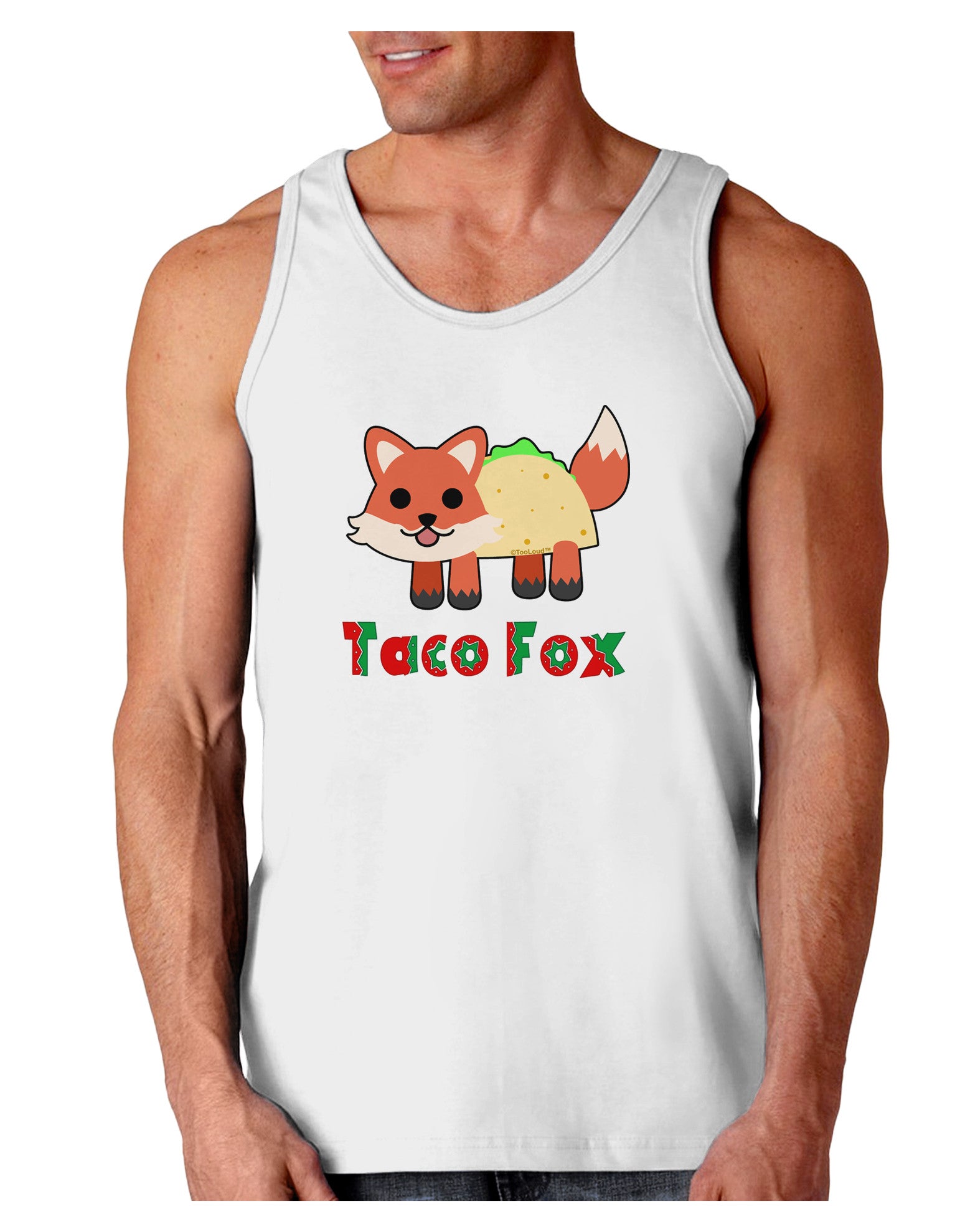 Cute Taco Fox Text Loose Tank Top-Loose Tank Top-TooLoud-White-Small-Davson Sales