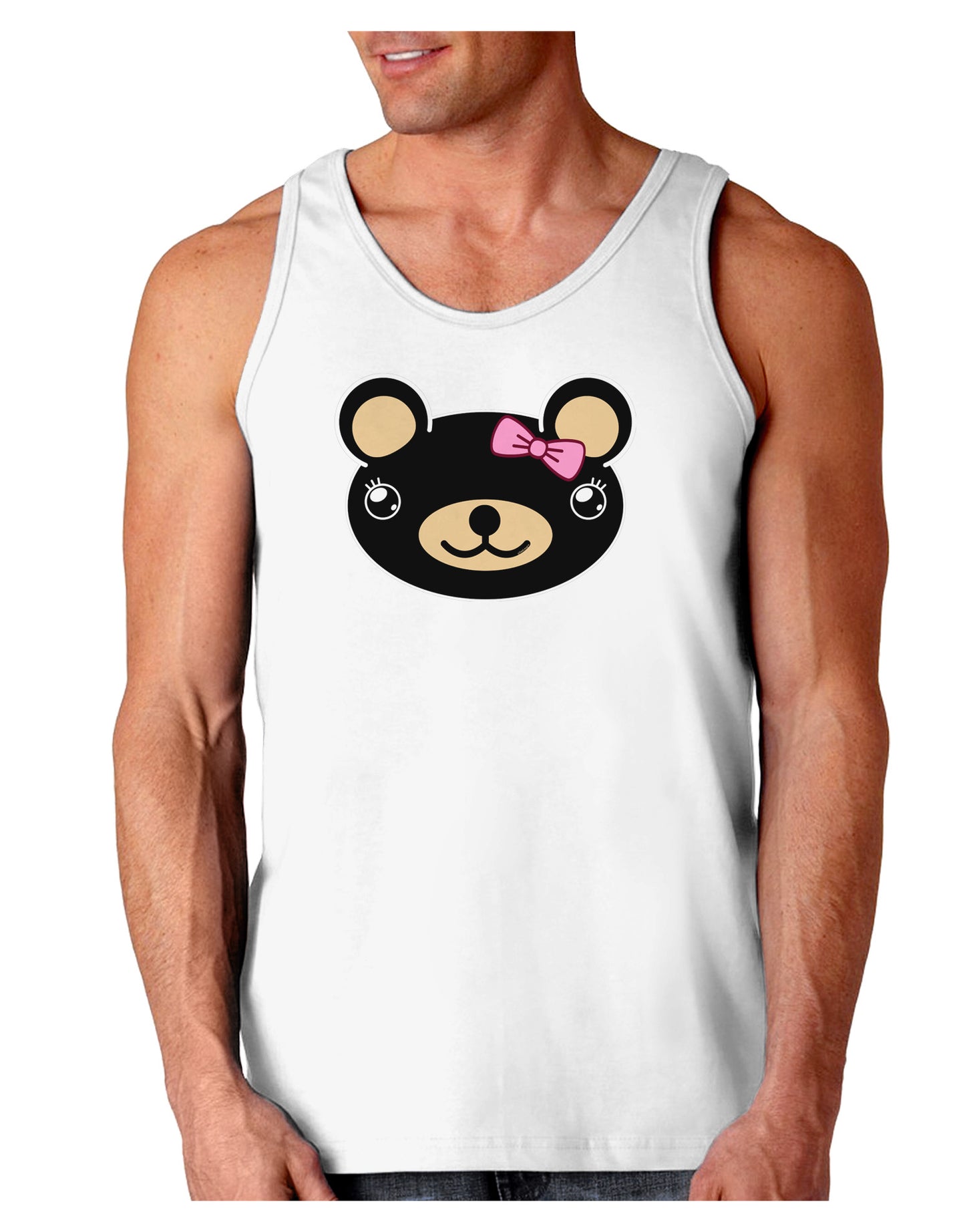 Kyu-T Head - Night Beartholomea Girl Teddy Bear Loose Tank Top-Loose Tank Top-TooLoud-White-Small-Davson Sales