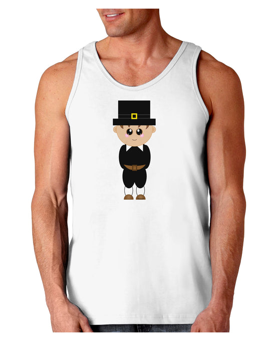 Cute Pilgrim Boy Thanksgiving Loose Tank Top-Loose Tank Top-TooLoud-White-Small-Davson Sales