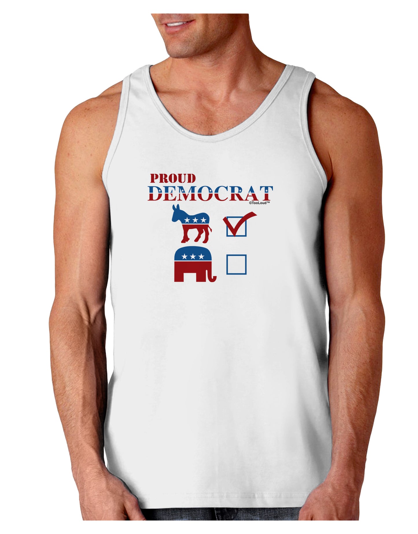 Proud Democrat Checkmark Loose Tank Top-Loose Tank Top-TooLoud-White-Small-Davson Sales