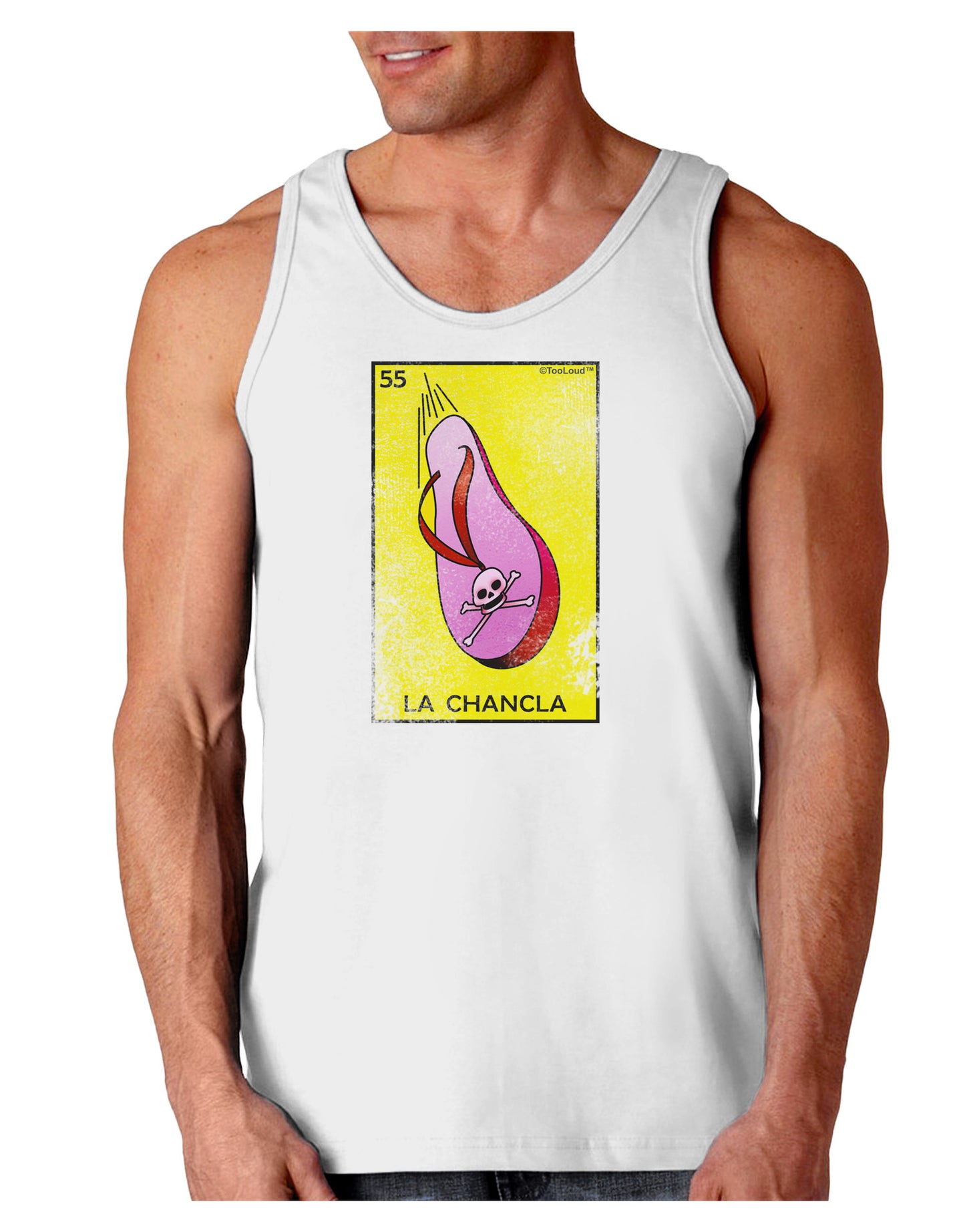 La Chancla Loteria Distressed Loose Tank Top by-Loose Tank Top-TooLoud-White-Small-Davson Sales