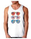 Red White and Blue USA Flag Aviators Loose Tank Top-Loose Tank Top-TooLoud-White-Small-Davson Sales