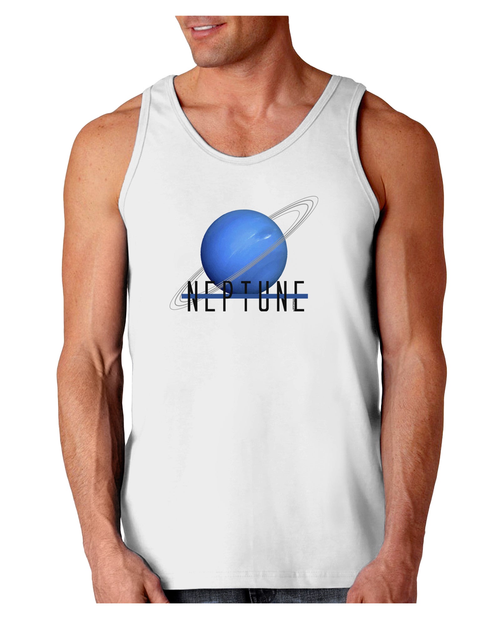Planet Neptune Text Loose Tank Top-Loose Tank Top-TooLoud-White-Small-Davson Sales