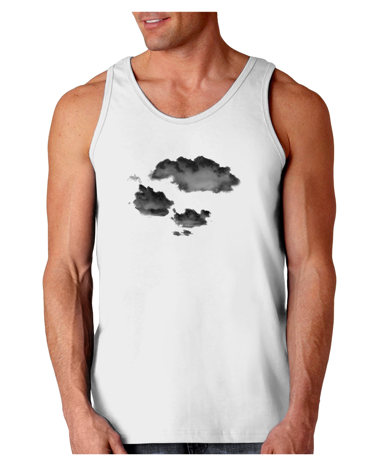 Inverted Puffy Clouds Loose Tank Top-Loose Tank Top-TooLoud-White-Small-Davson Sales