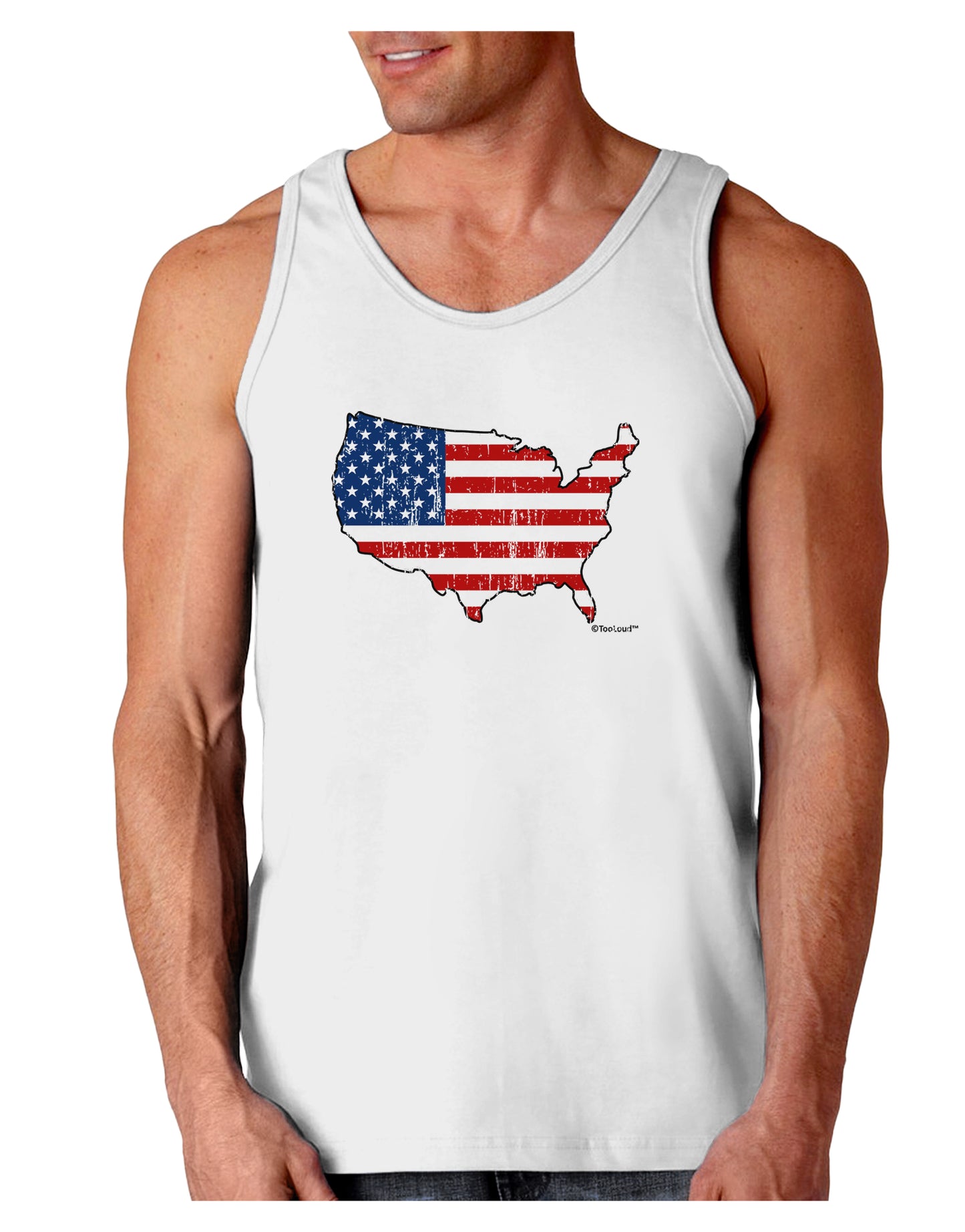 United States Cutout - American Flag Distressed Loose Tank Top by TooLoud-Loose Tank Top-TooLoud-White-Small-Davson Sales