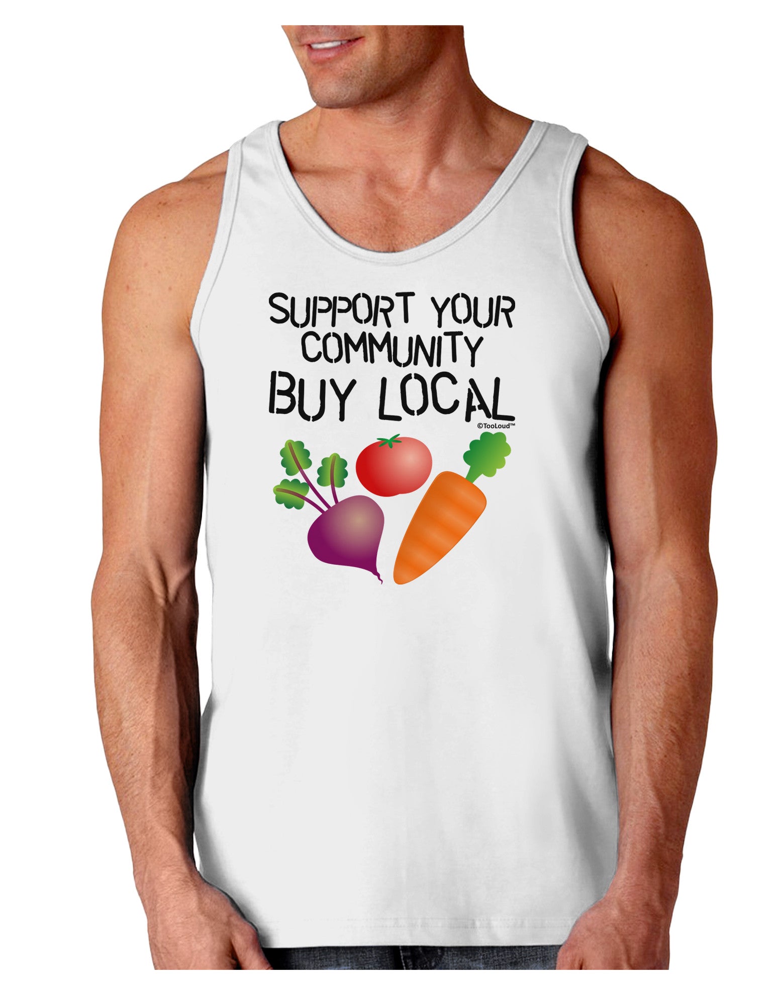 Support Your Community - Buy Local Loose Tank Top-Loose Tank Top-TooLoud-White-Small-Davson Sales