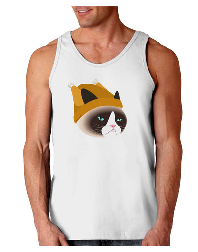 Disgruntled Cat Wearing Turkey Hat Loose Tank Top by-Loose Tank Top-TooLoud-White-Small-Davson Sales