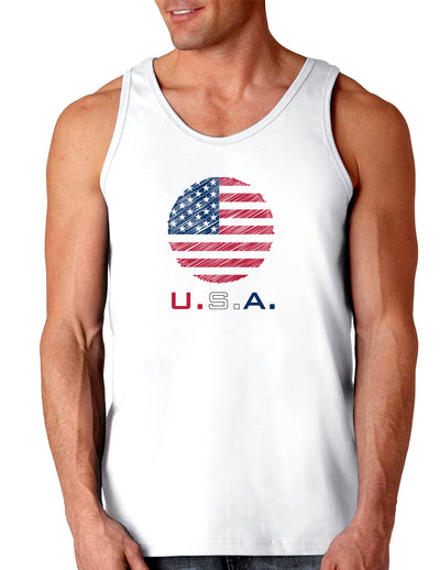 American Flag Scribble Loose Tank Top-Loose Tank Top-TooLoud-White-Small-Davson Sales