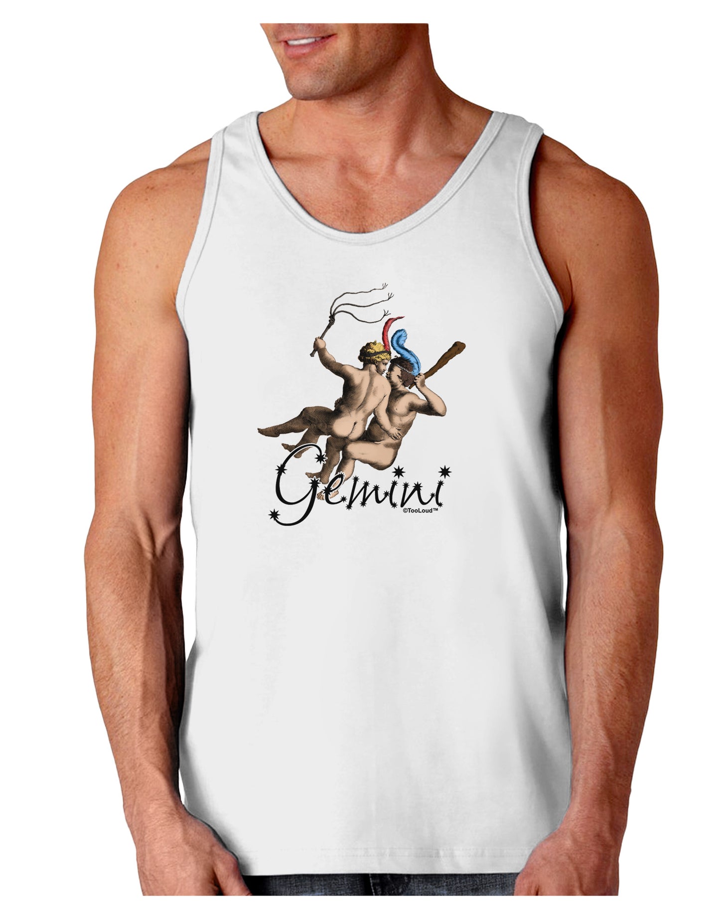 Gemini Illustration Color Loose Tank Top-Loose Tank Top-TooLoud-White-Small-Davson Sales