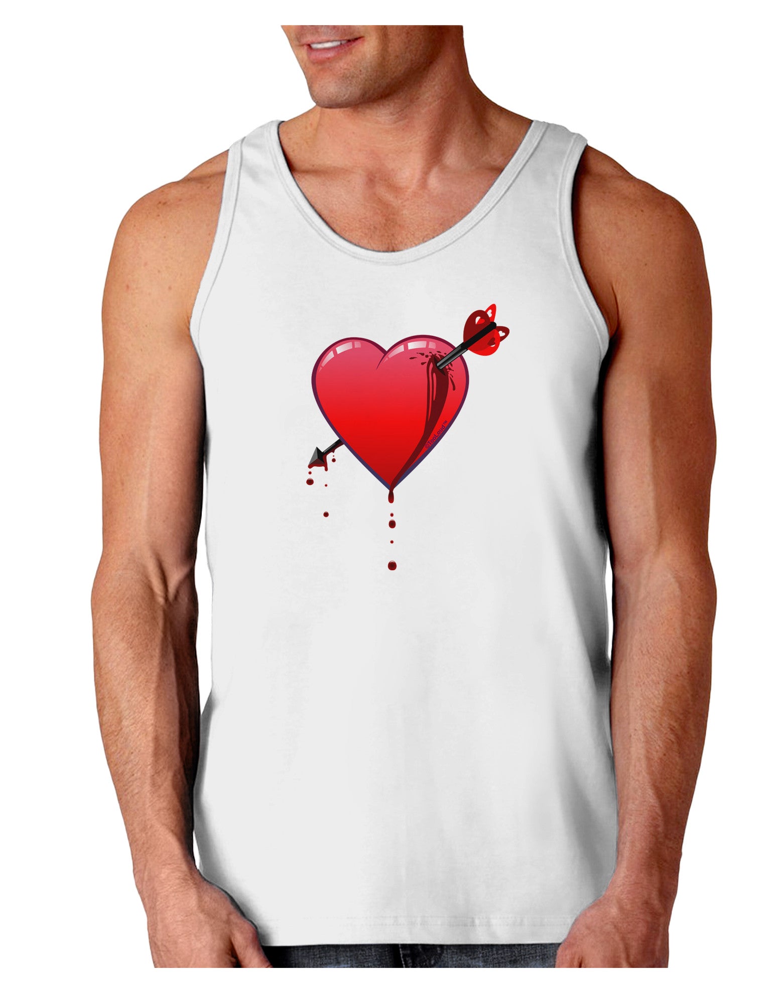 Shot Through the Heart Bleeding Loose Tank Top by-Loose Tank Top-TooLoud-White-Small-Davson Sales