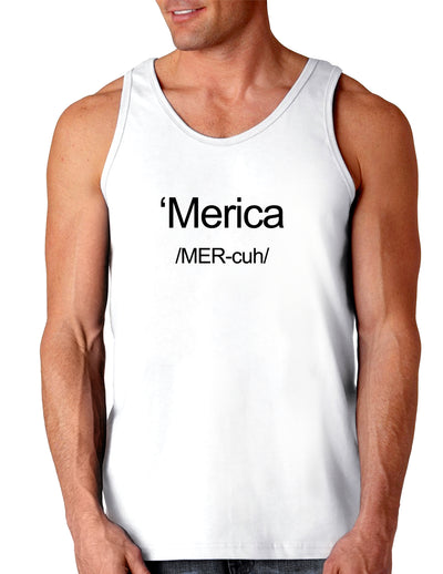 Merica Text Loose Tank Top-Loose Tank Top-TooLoud-White-Small-Davson Sales