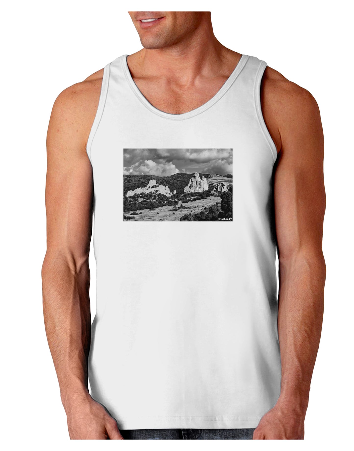 CO Mountain Forest Scene Loose Tank Top-Loose Tank Top-TooLoud-White-Small-Davson Sales