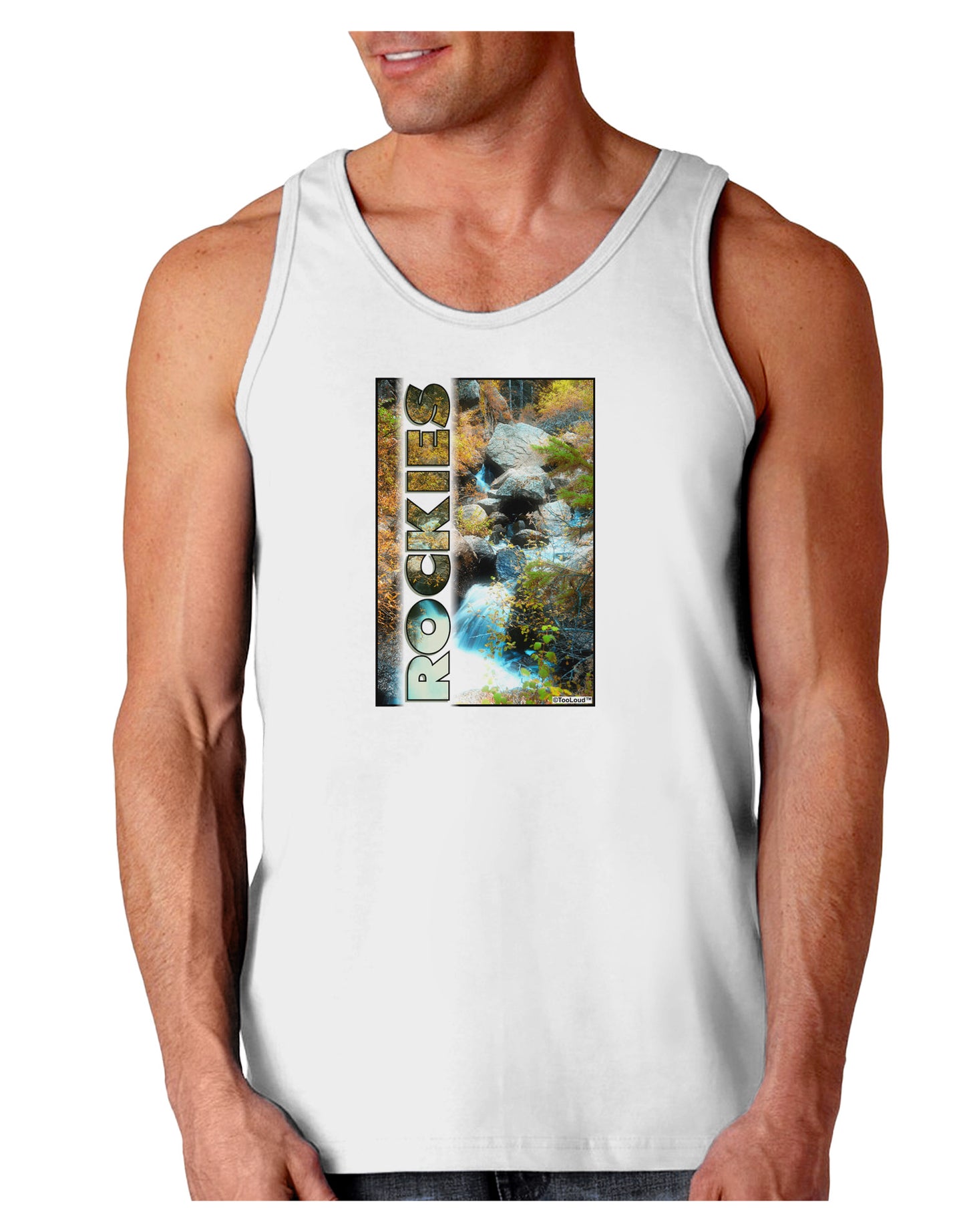 Rockies Waterfall with Text Loose Tank Top-Loose Tank Top-TooLoud-White-Small-Davson Sales