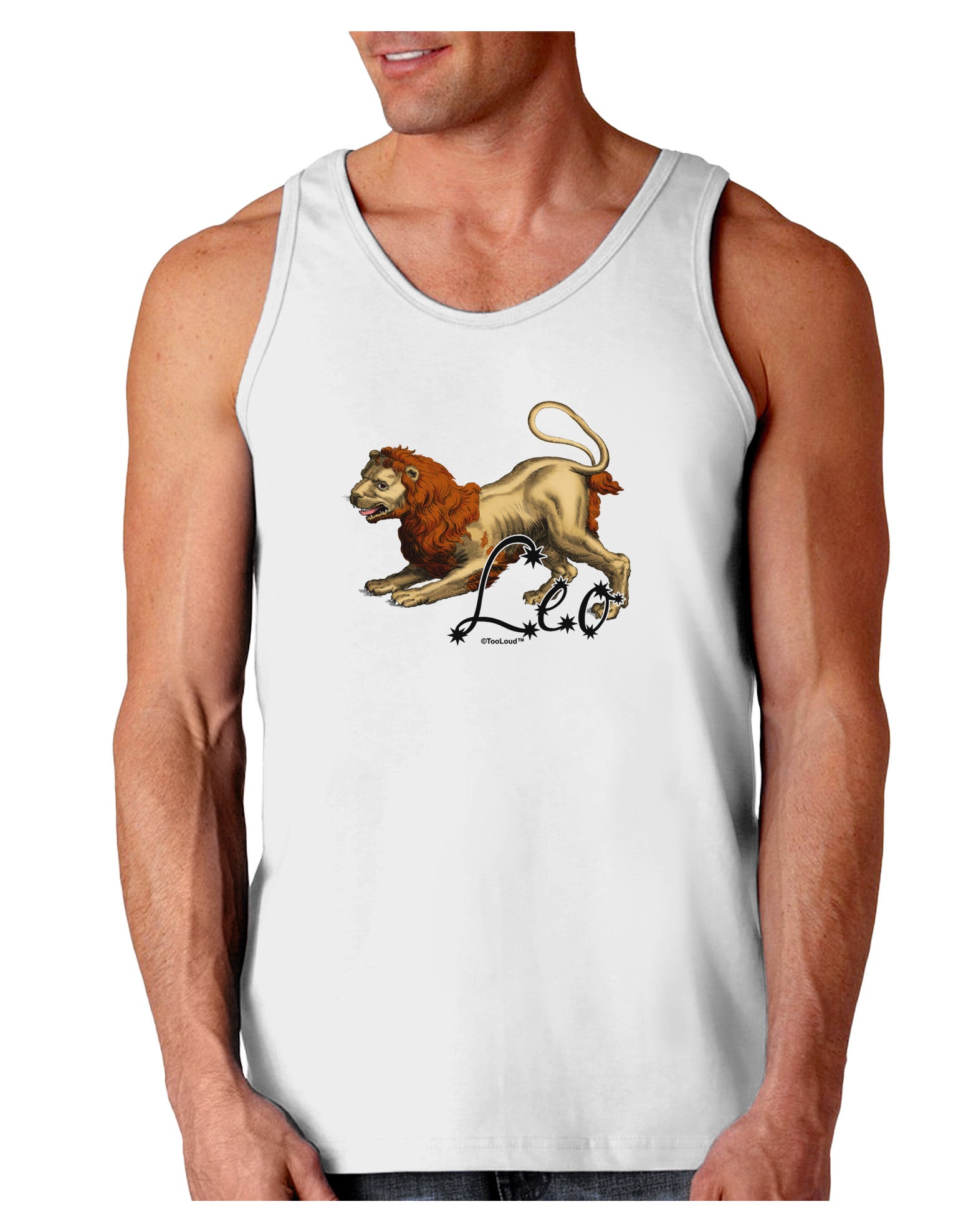 Leo Color Illustration Loose Tank Top-Loose Tank Top-TooLoud-White-Small-Davson Sales