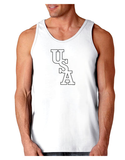 USA Text Loose Tank Top-Loose Tank Top-TooLoud-White-Small-Davson Sales