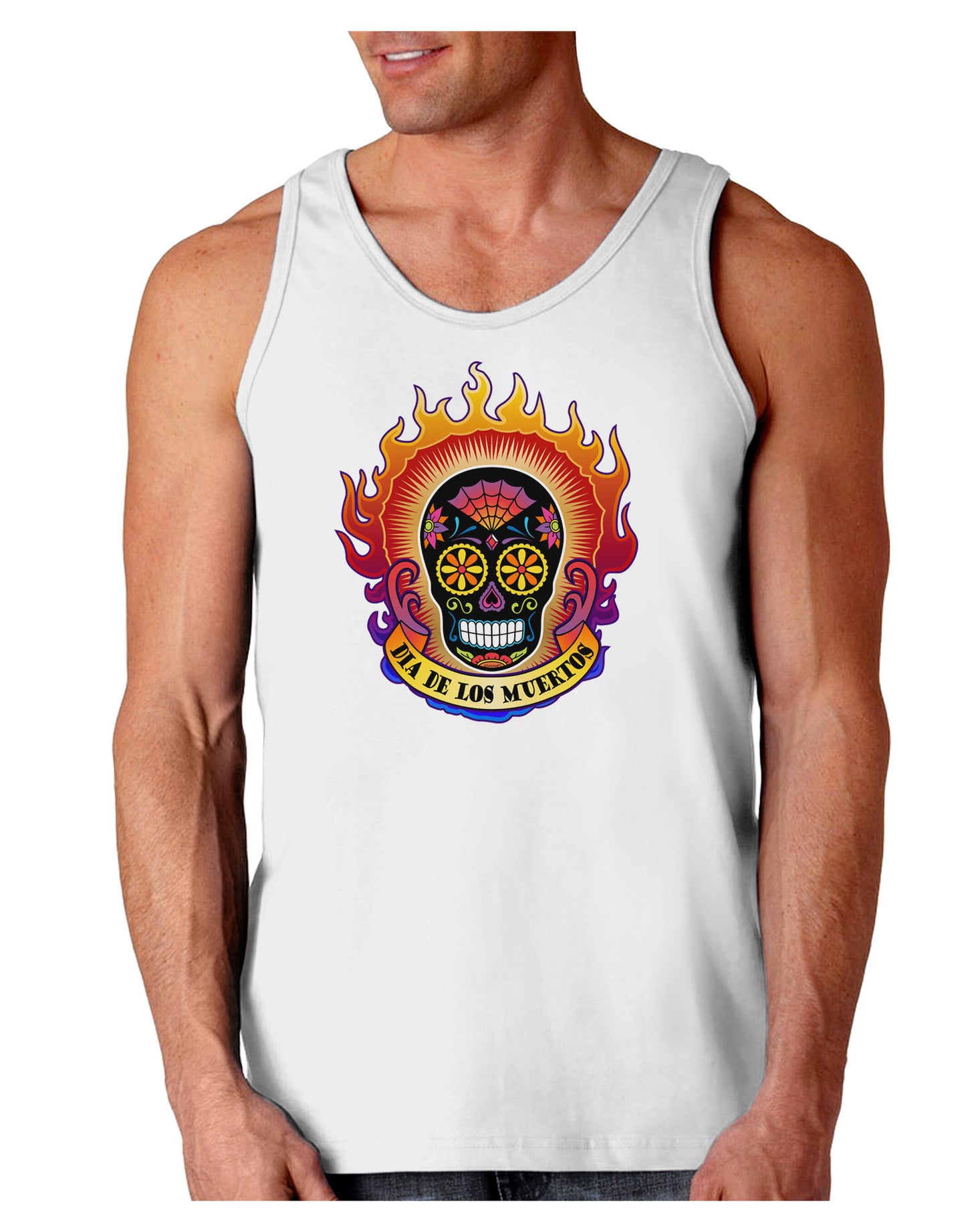 Dia de los Muertos Sacred Calavera Day of the Dead Loose Tank Top-Loose Tank Top-TooLoud-White-Small-Davson Sales
