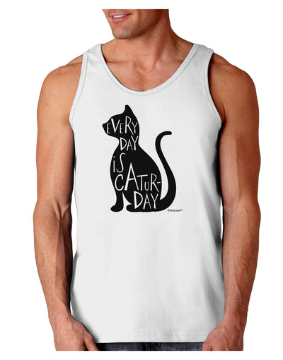 Every Day Is Caturday Cat Silhouette Loose Tank Top by TooLoud-Loose Tank Top-TooLoud-White-Small-Davson Sales