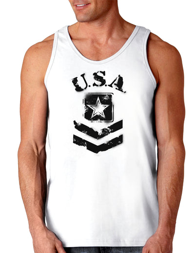 USA Military Army Stencil Logo Loose Tank Top-Loose Tank Top-TooLoud-White-Small-Davson Sales