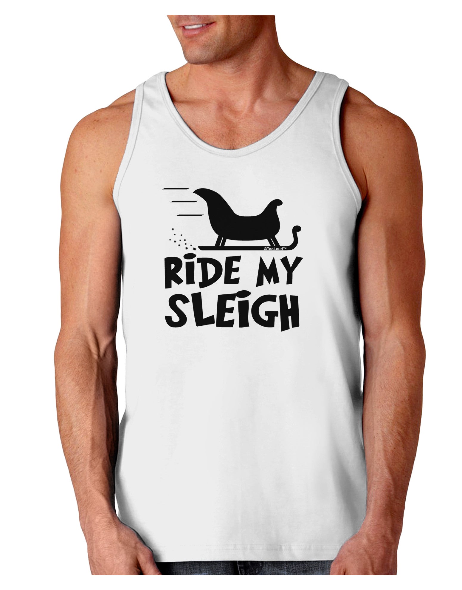 Ride My Sleigh BnW Loose Tank Top-Loose Tank Top-TooLoud-White-Small-Davson Sales