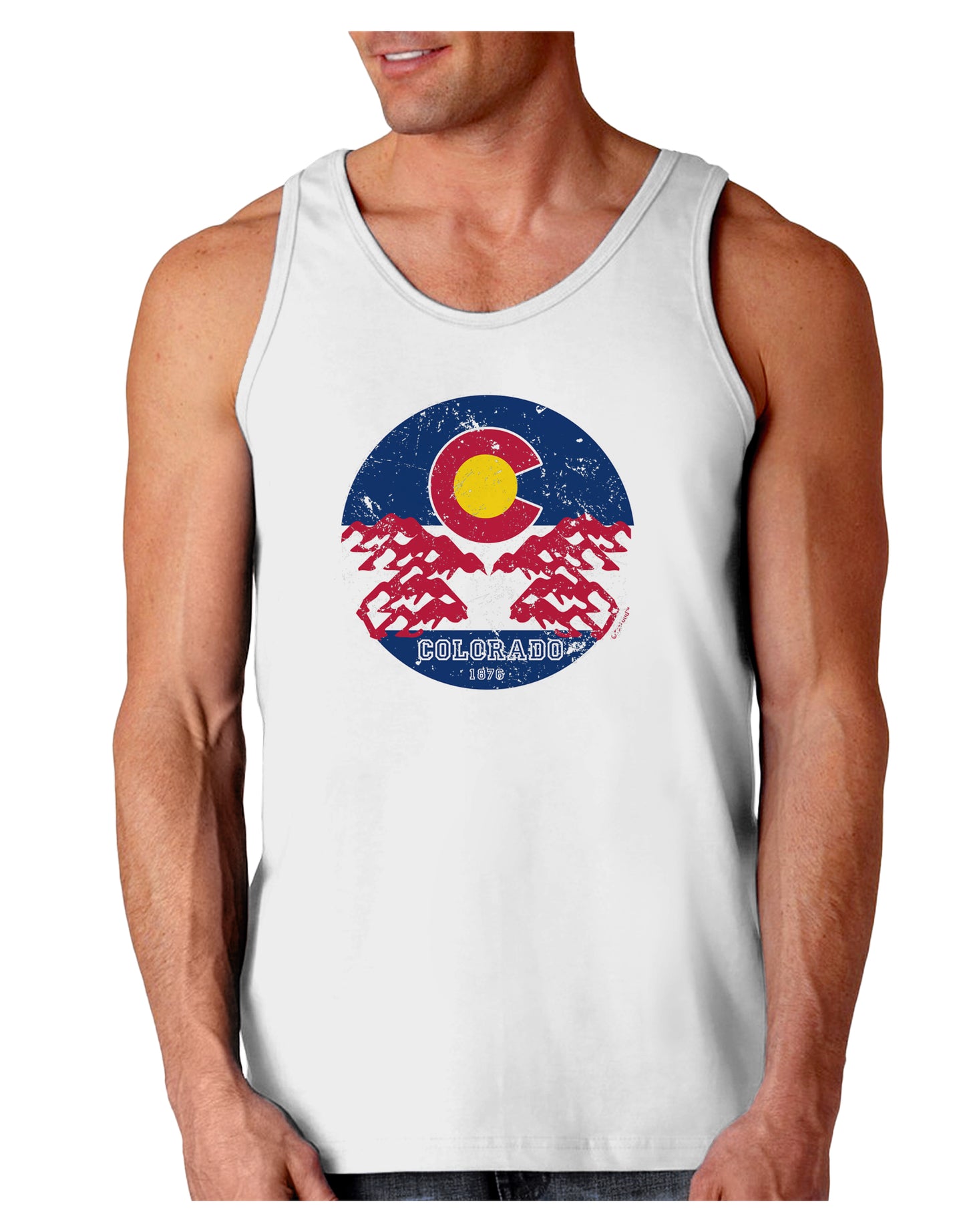 Grunge Colorodo Ram Flag Loose Tank Top-Mens-LooseTanktops-TooLoud-White-Small-Davson Sales