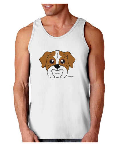 Cute Bulldog - Red Loose Tank Top by TooLoud-Loose Tank Top-TooLoud-White-Small-Davson Sales