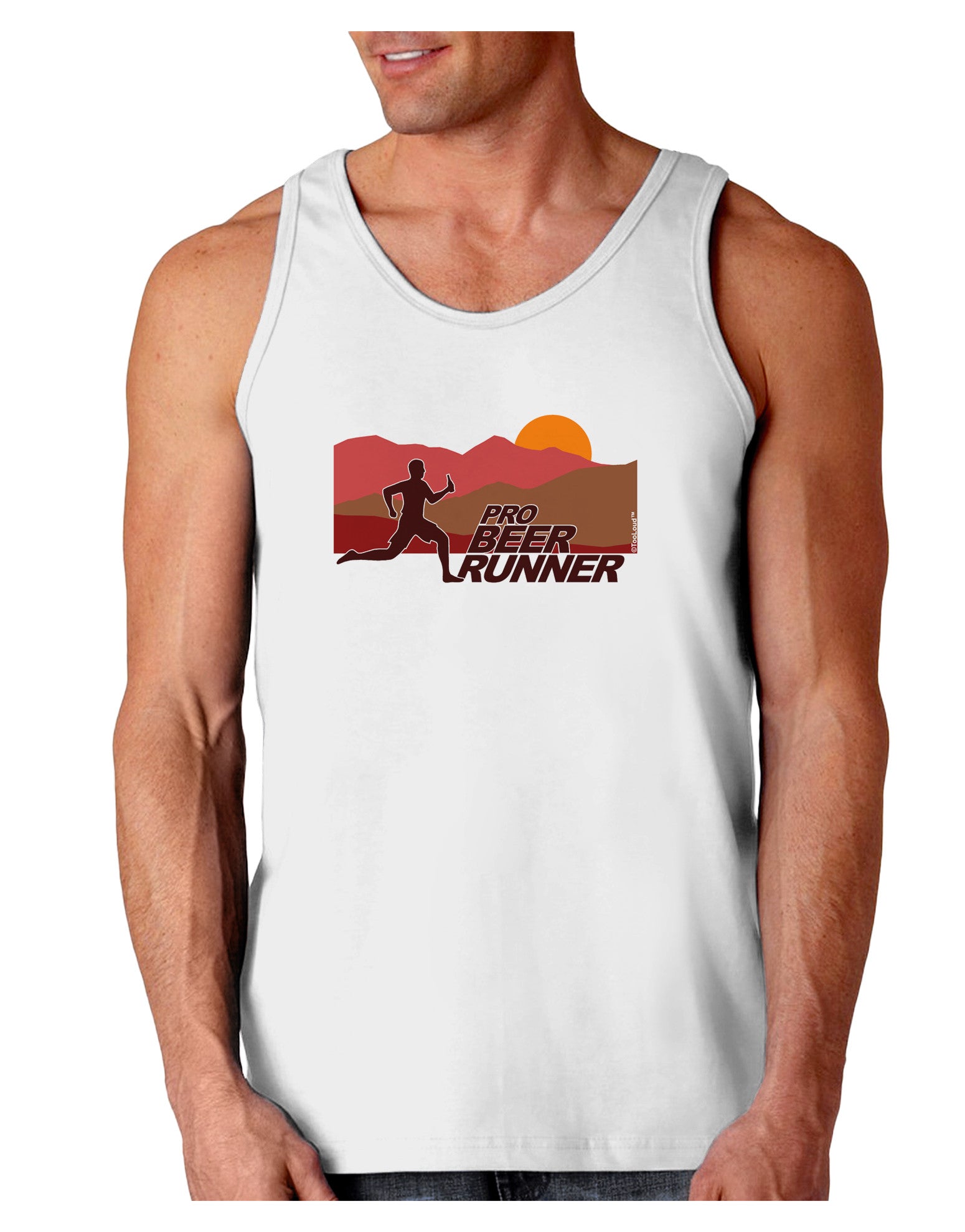 Pro Beer Runner Man Loose Tank Top-Loose Tank Top-TooLoud-White-Small-Davson Sales