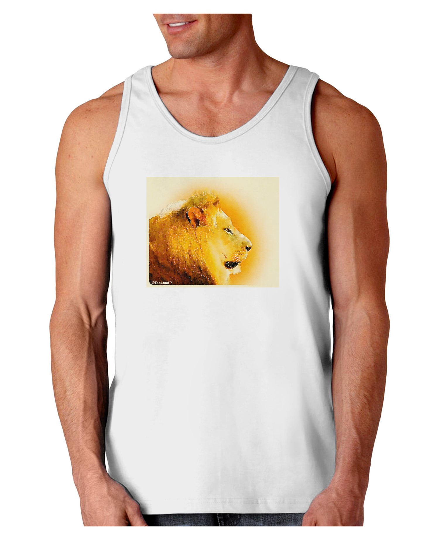 Lion Watercolor 3 Loose Tank Top-Loose Tank Top-TooLoud-White-Small-Davson Sales