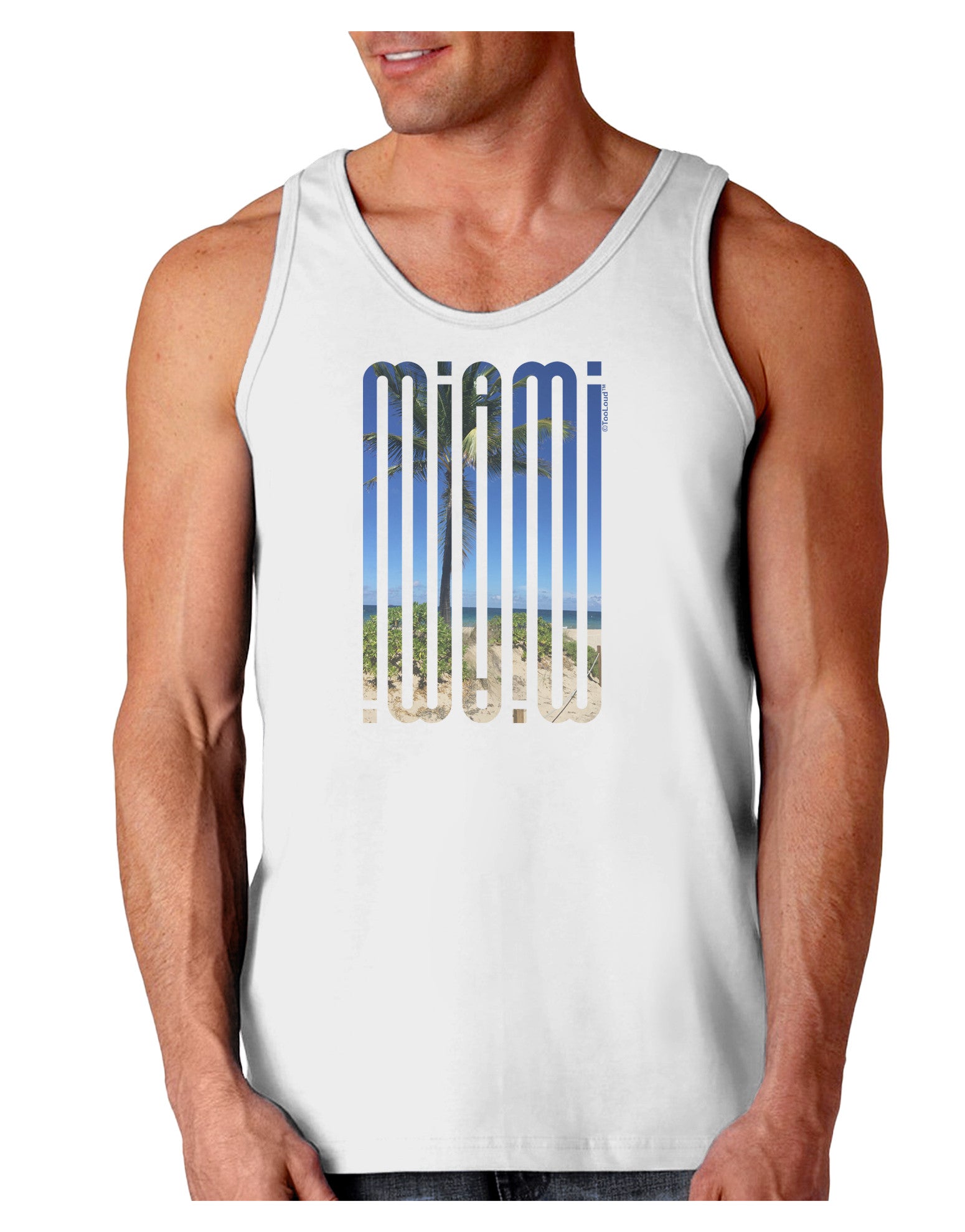 Miami Beach View Mirage Loose Tank Top-Loose Tank Top-TooLoud-White-Small-Davson Sales