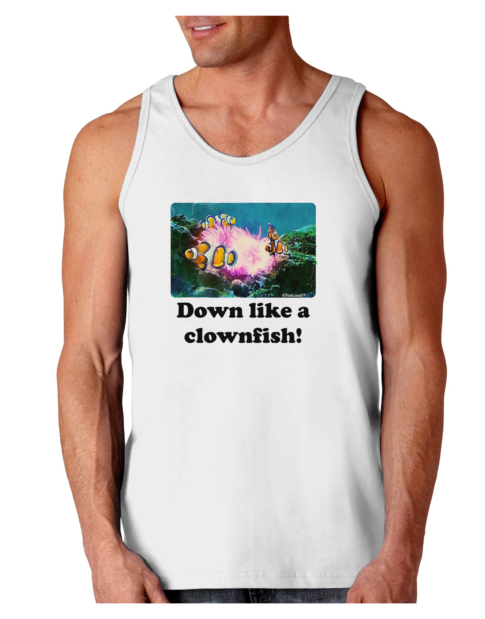 Down Like A Clownfish Loose Tank Top-Loose Tank Top-TooLoud-White-Small-Davson Sales