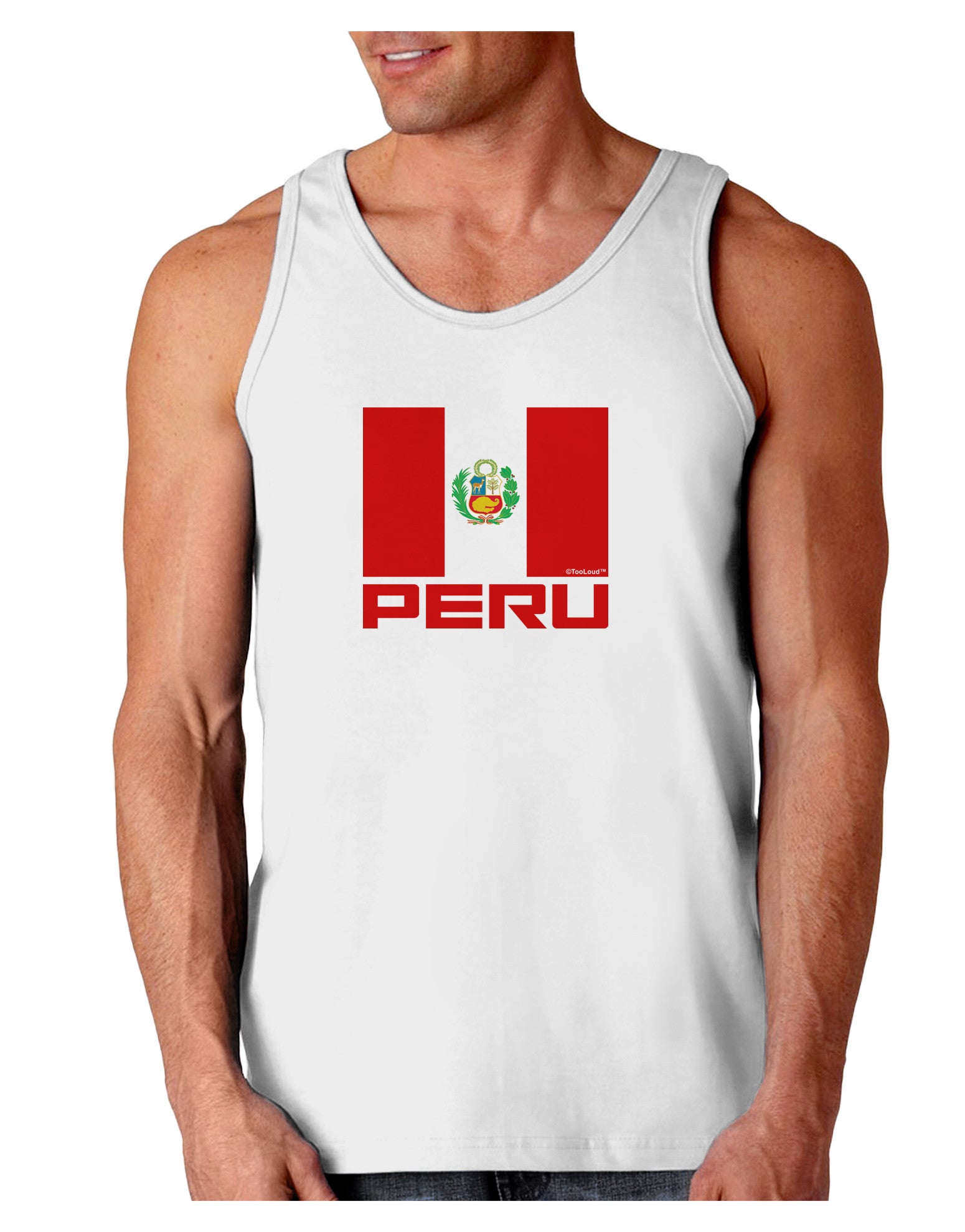 Peru Flag Loose Tank Top-Loose Tank Top-TooLoud-White-Small-Davson Sales