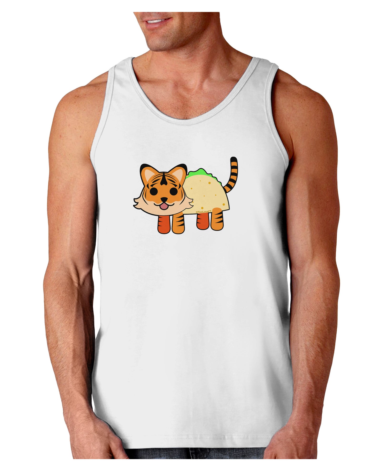 Cute Taco Tiger Loose Tank Top-Loose Tank Top-TooLoud-White-Small-Davson Sales