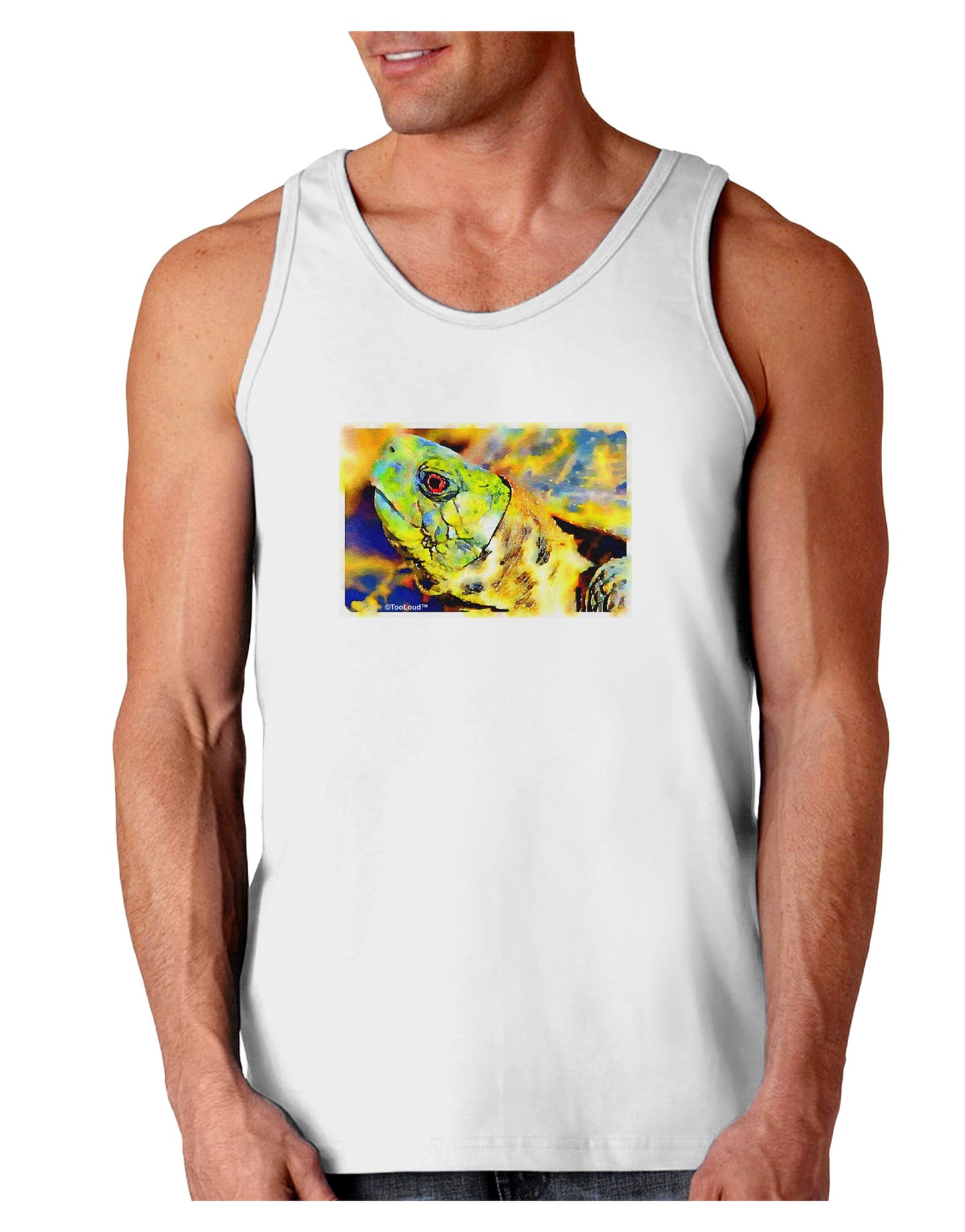Menacing Turtle Watercolor Loose Tank Top-Loose Tank Top-TooLoud-White-Small-Davson Sales