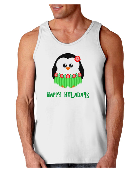 Happy Huladays Christmas Penguin - Red and Green Loose Tank Top-Loose Tank Top-TooLoud-White-Small-Davson Sales