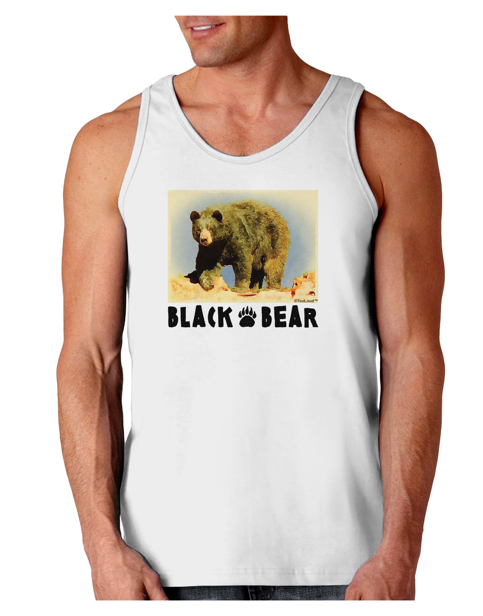 Black Bear Watercolor Loose Tank Top-Loose Tank Top-TooLoud-White-Small-Davson Sales