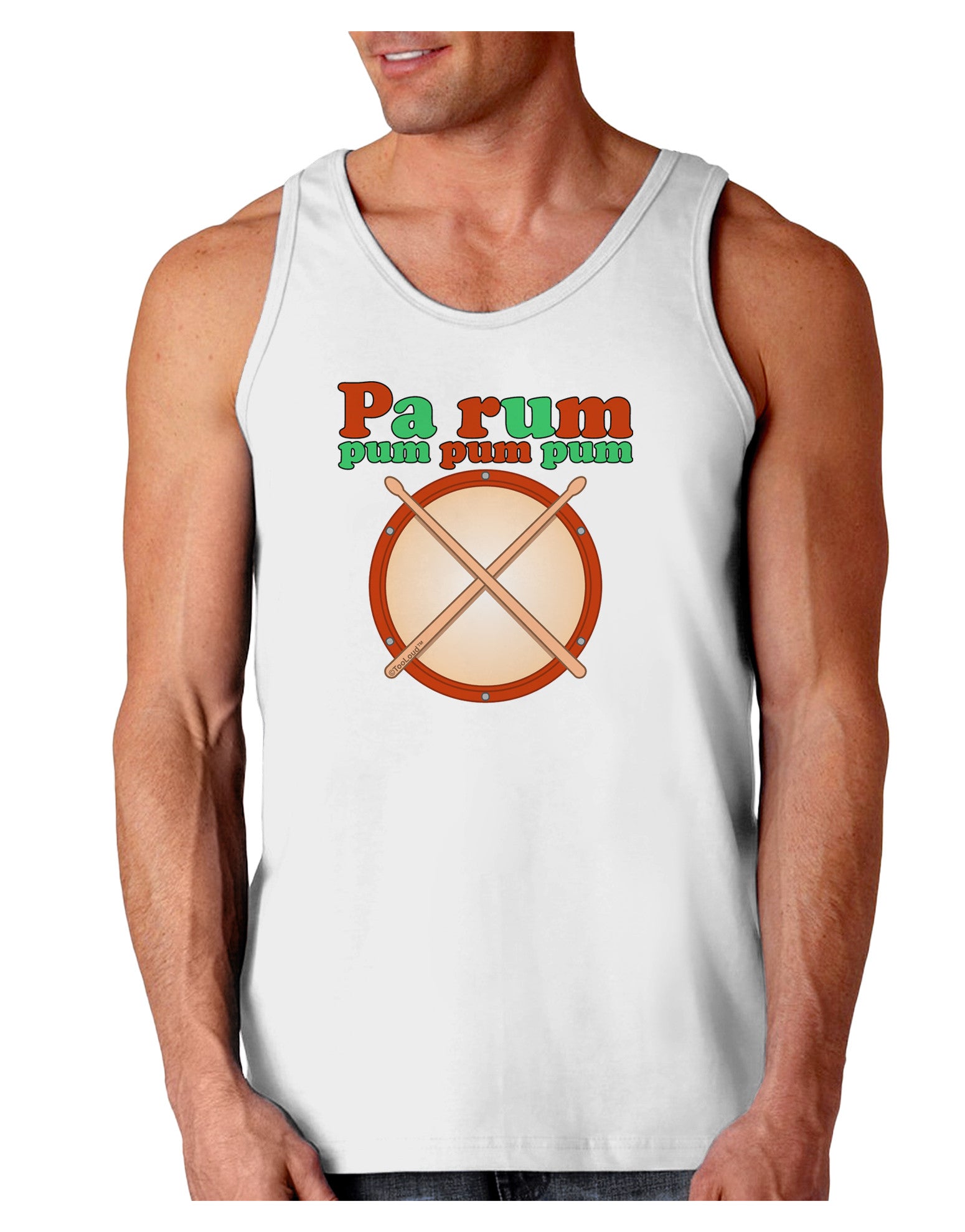 Pa Rum Pum Pum Pum Loose Tank Top-Loose Tank Top-TooLoud-White-Small-Davson Sales