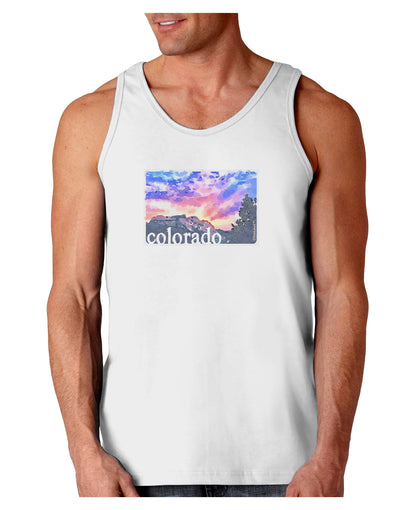 CO Rainbow Sunset Watercolor Text Loose Tank Top-Loose Tank Top-TooLoud-White-Small-Davson Sales