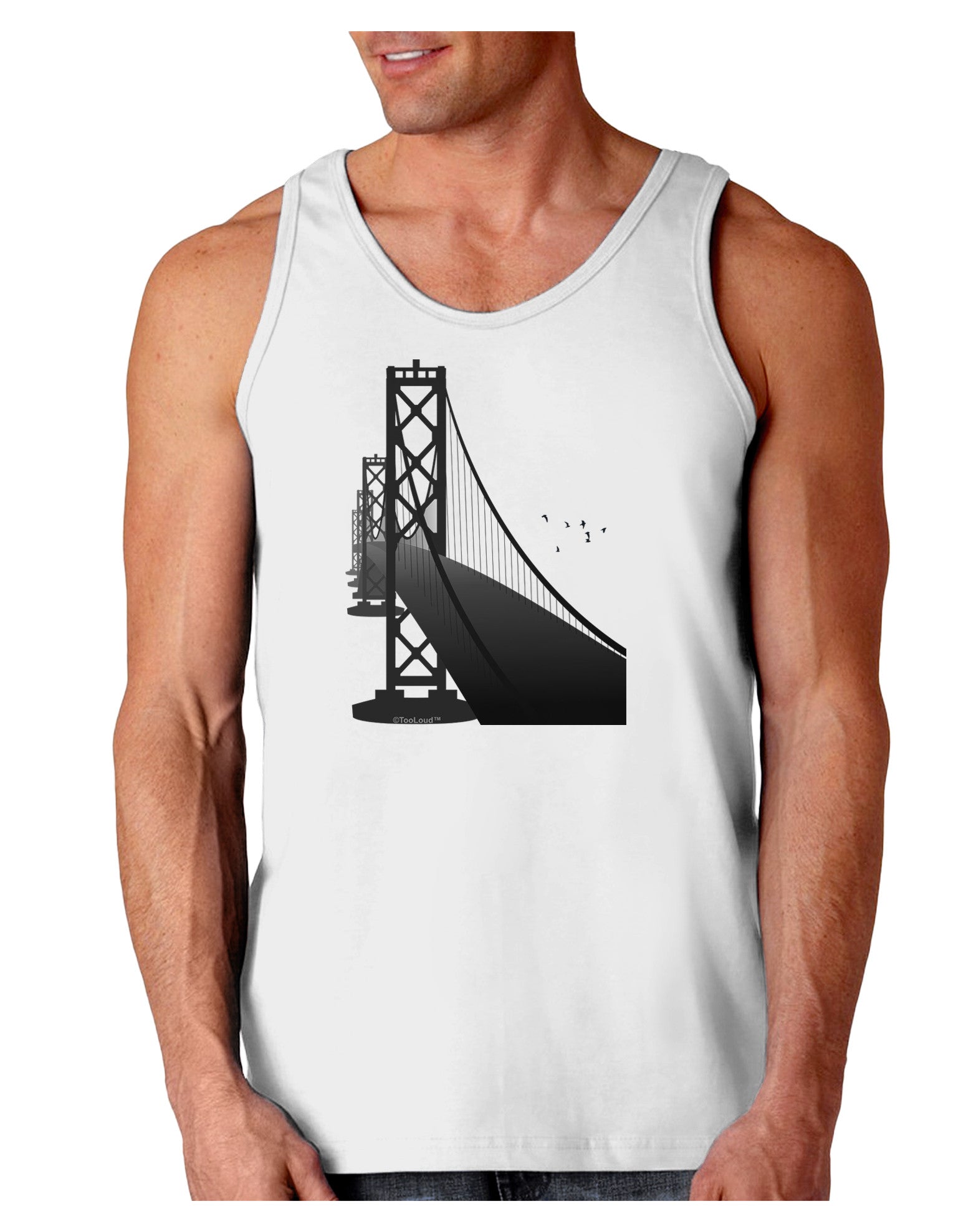San Francisco Bay Bridge Loose Tank Top-Loose Tank Top-TooLoud-White-Small-Davson Sales
