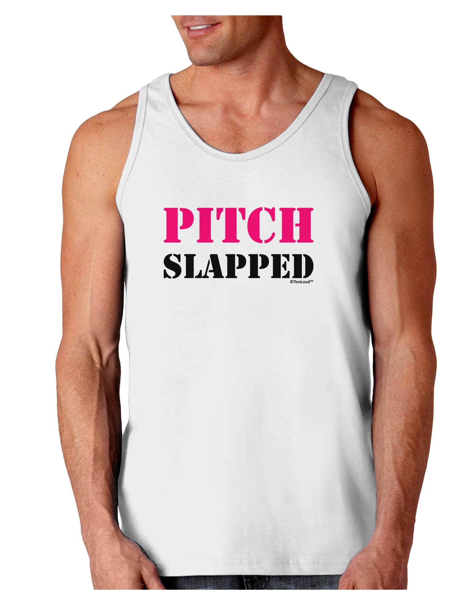 Pitch Slapped - Pink Loose Tank Top-Loose Tank Top-TooLoud-White-Small-Davson Sales