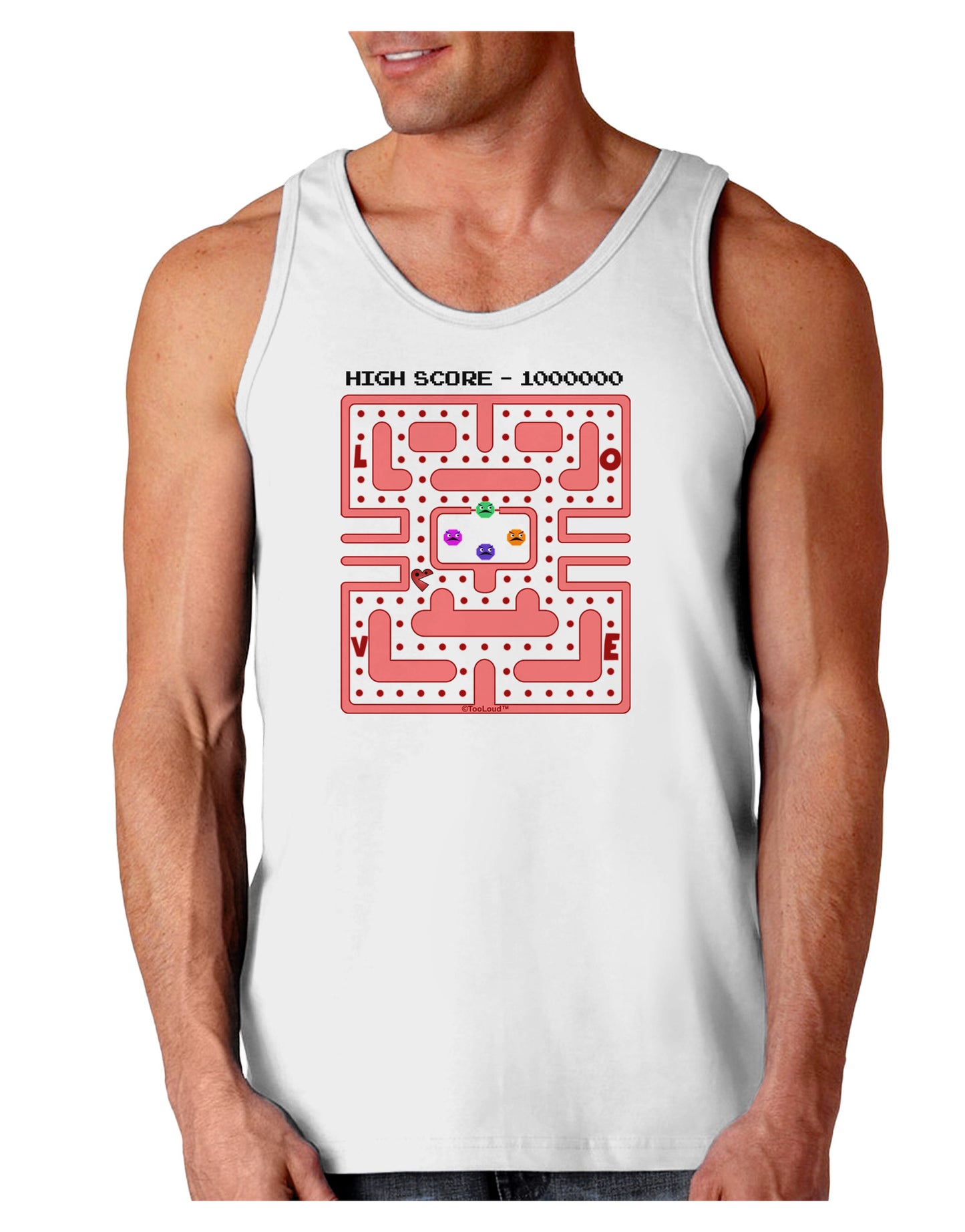Retro Heart Man Loose Tank Top-Loose Tank Top-TooLoud-White-Small-Davson Sales