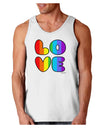 Rainbow LOVE Text Loose Tank Top by TooLoud-Loose Tank Top-TooLoud-White-Small-Davson Sales